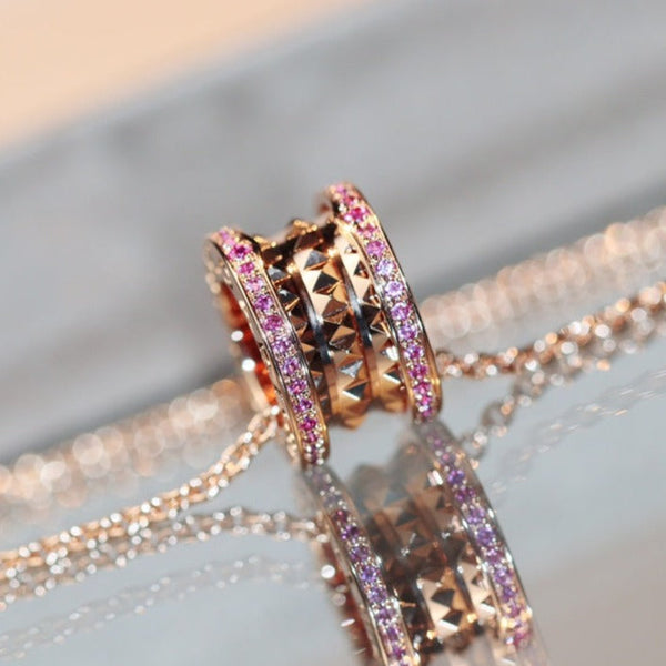 ˇShiny JewelryˇZERO 1 ROCK PINK GOLD PINK DIAMOND NECKLACE