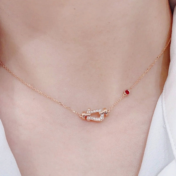 ˇShiny JewelryˇFORCE 10 DIAMOND PINK GOLD NECKLACE
