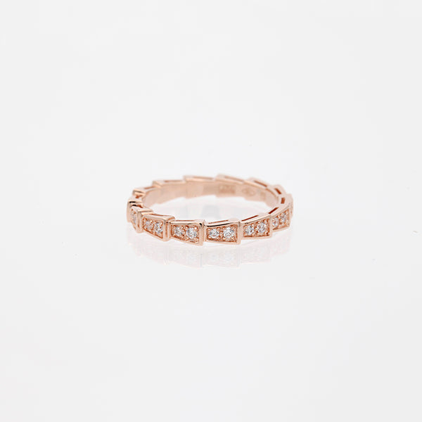 ˇShiny JewelryˇSERPENTI RING PINK GOLD DIAMOND PAVED 3MM