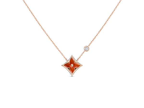 ˇShiny JewelryˇSTAR NECKLACE PINK GOLD 1 DIAMOND