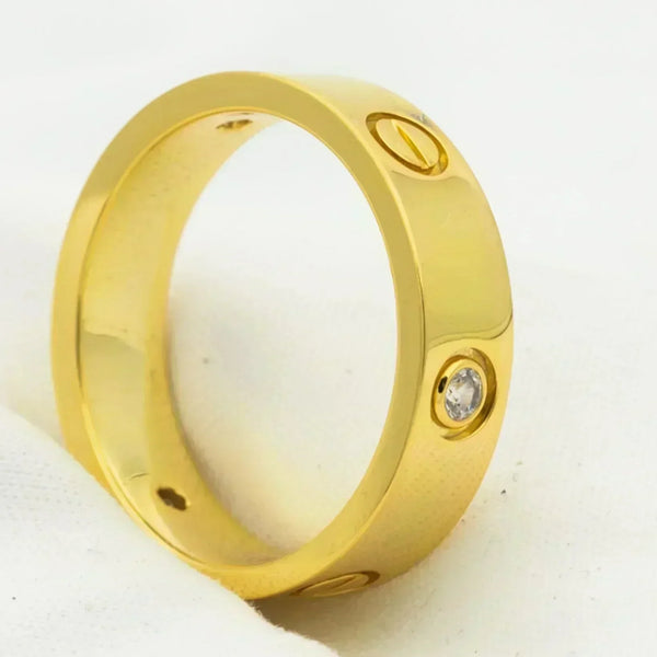 ˇShiny JewelryˇLOVE RING 5.5MM 3 DIAMONDS GOLD