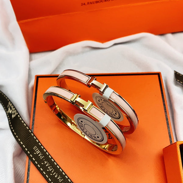 ˇShiny JewelryˇCLASSIC HM CLIC  PINK 8MM ENAMEL BRACELET