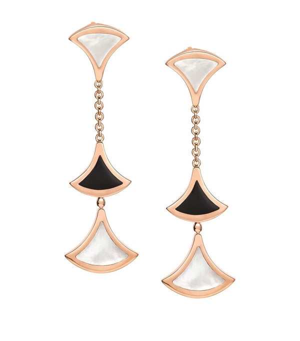 ˇShiny JewelryˇDREAM EARRINGS 3 MOTIFS ONYX MOP PINK GOLD