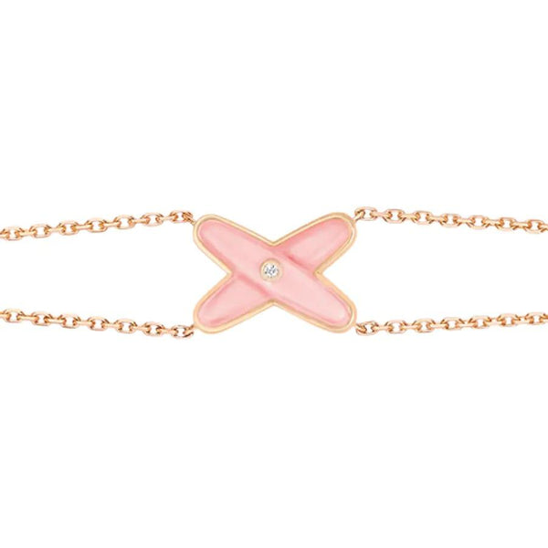 ˇShiny JewelryˇJEUX BRACELET PINK MOP PINK GOLD 1 DIAMOND