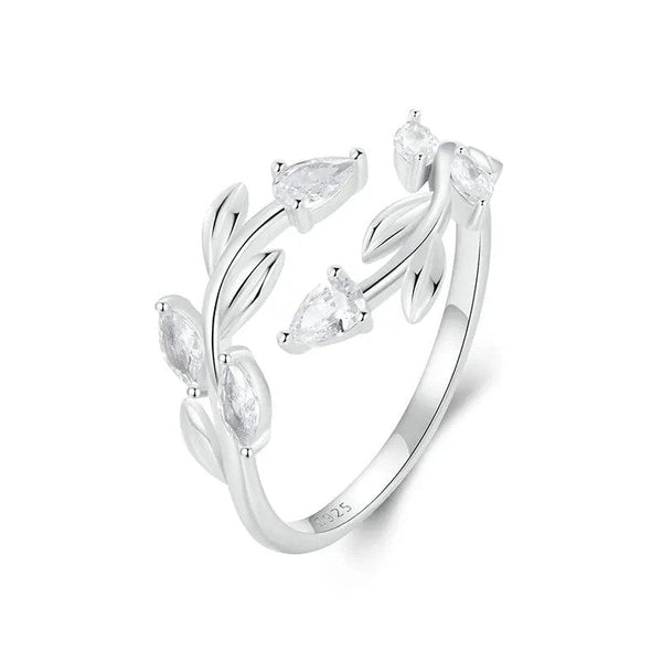 [SHINY]Simple Leaf Adjustable Ring Lucky Leaves Statement