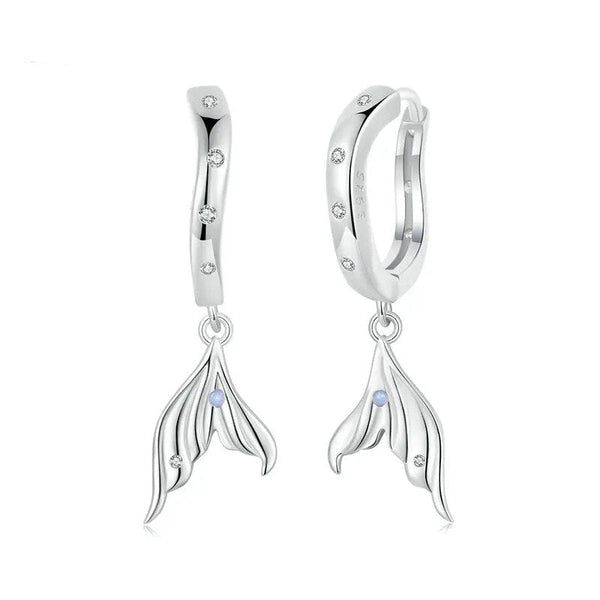 [SHINY]Dainty Gold Plated Earring Hypoallergenic Fish Tail Earring