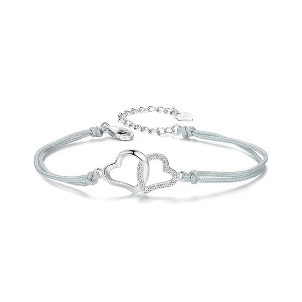 [SHINY]Dainty Gray Rope Link Chain Bracelet for Women Teen Girls