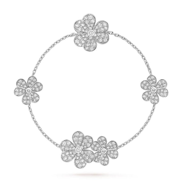 ˇShiny JewelryˇFRIVOLE WHITE GOLD 5 FLOWERS BRACELET