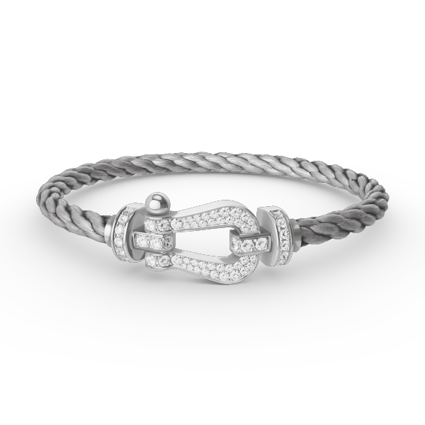 ˇShiny JewelryˇFORCE LARGE HORSESHOE FULL DIAMOND BRACELET SILVER